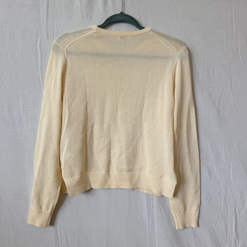 Kule Light Yellow Cotton Knit Sweater Women’s Medium Long Sleeve Crewneck Luxury - Picture 3 of 11